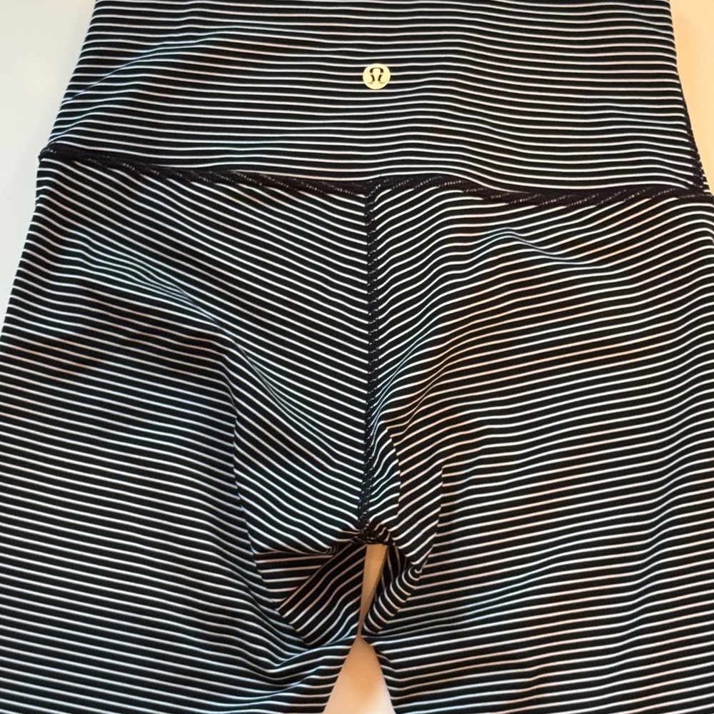 lululemon athletica Black and White Striped Women's Leggings